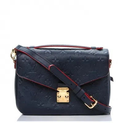 Pre-owned Louis Vuitton Women's  Pochette Metis Monogram Empreinte Marine Rouge In Multi