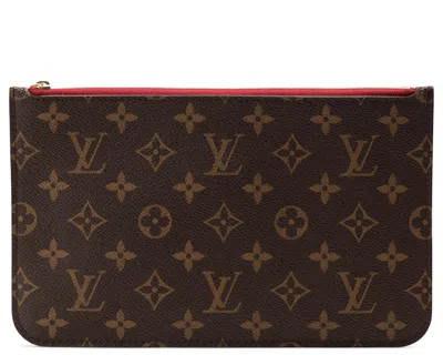 Pre-owned Louis Vuitton Women's  Pochette Monogram Mm/gm Cerise Lining