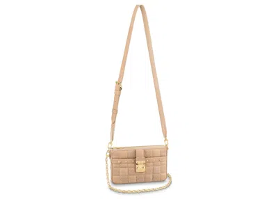 Pre-owned Louis Vuitton Women's  Pochette Troca Damier Quilt In Cashmere Beige