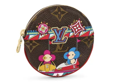 Pre-owned Louis Vuitton Women's  Round Coin Pouch Monogram Vivienne Holiday In Rouge Red