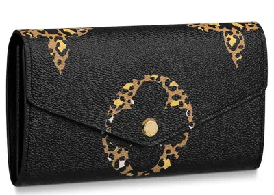 Pre-owned Louis Vuitton Women's  Sarah Wallet Monogram Giant Jungle In Black