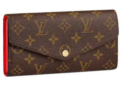 Pre-owned Louis Vuitton Women's  Sarah Wallet Monogram In Poppy