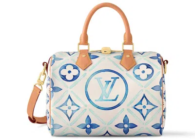 Pre-owned Louis Vuitton Women's  Speedy Bandouliere 25 In Lagoon Blue