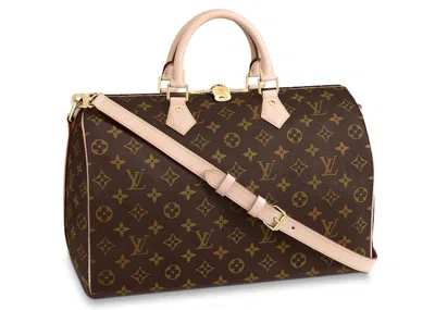 Pre-owned Louis Vuitton Women's  Speedy Bandouliere Monogram 35 In Brown