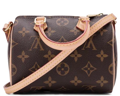 Pre-owned Louis Vuitton Women's  Speedy Bandouliere Monogram Nano Brown