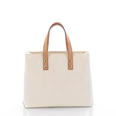 Pre-owned Louis Vuitton Women's  Tote Reade Monogram Vernis Pm In Cream In White