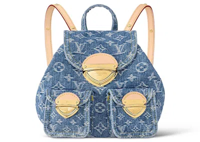 Pre-owned Louis Vuitton Women's  Venice Backpack In Monogram Denim Blue