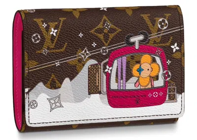 Pre-owned Louis Vuitton Women's  Victorine Wallet Monogram Vivienne Courchevel In Fuchsia Lining