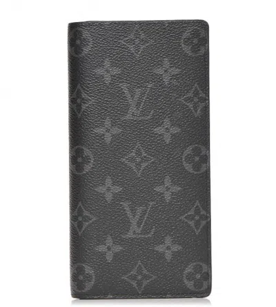 Pre-owned Louis Vuitton Women's  Wallet Brazza Monogram Eclipse Black