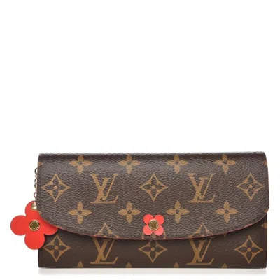 Pre-owned Louis Vuitton Women's  Wallet Emilie Bloom Flower Monogram In Coquelicot In Orange