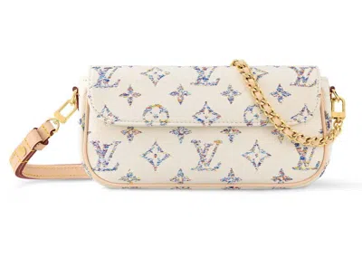 Pre-owned Louis Vuitton Women's  Wallet On Chain Ivy In White