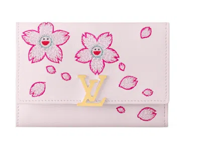 Pre-owned Louis Vuitton Women's  X Takashi Murakami Capucines Compact Wallet In Pink