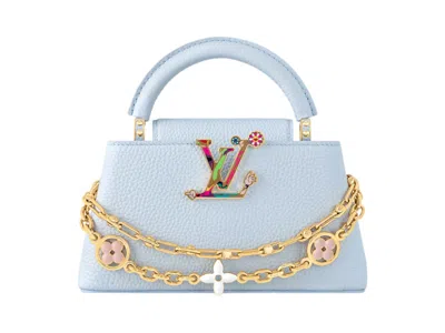 Pre-owned Louis Vuitton Women's  X Takashi Murakami Capucines Eastwest Mini In Olympe Blue