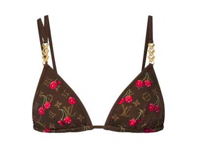 Pre-owned Louis Vuitton Women's  X Takashi Murakami Cherry Bikini Top In Brown