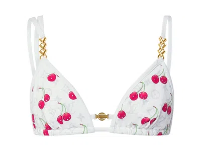 Pre-owned Louis Vuitton Women's  X Takashi Murakami Cherry Bikini Top In White