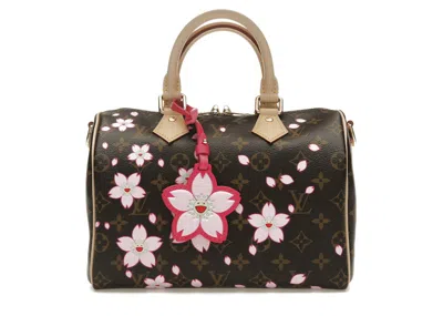 Pre-owned Louis Vuitton Women's  X Takashi Murakami Cherry Blossom Speedy Bandouliere 25 In Sakura Brown