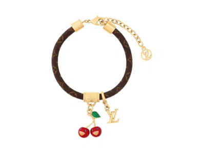 Pre-owned Louis Vuitton Women's  X Takashi Murakami Cherry Bracelet In Brown Monogram