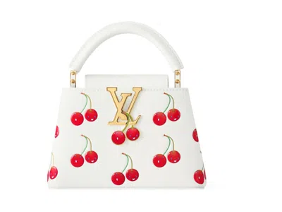 Pre-owned Louis Vuitton Women's  X Takashi Murakami Cherry Capucines Mini In White