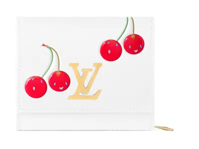 Pre-owned Louis Vuitton Women's  X Takashi Murakami Cherry Capucines Tiny Wallet In White