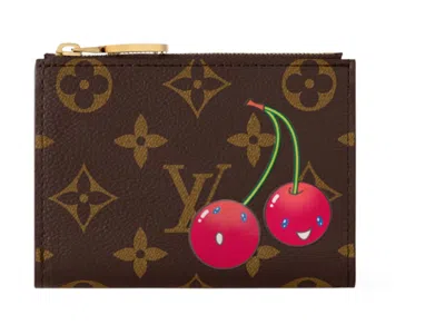 Pre-owned Louis Vuitton Women's  X Takashi Murakami Cherry Lisa Wallet In Brown Monogram