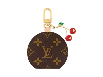 Pre-owned Louis Vuitton Women's  X Takashi Murakami Cherry Lv Mini Mirror Bag Charm In Brown Monogram