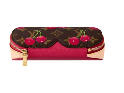 Pre-owned Louis Vuitton Women's  X Takashi Murakami Cherry Sunglasses Pouch In Brown Monogram