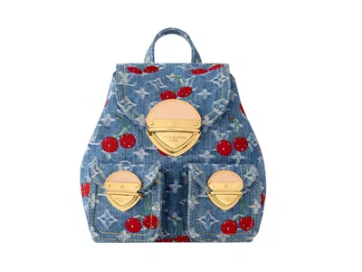 Pre-owned Louis Vuitton Women's  X Takashi Murakami Cherry Venice Nm In Denim Monogram In Blue