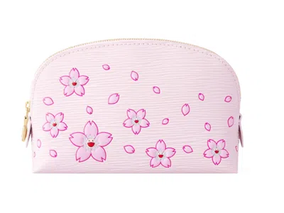 Pre-owned Louis Vuitton Women's  X Takashi Murakami Cosmetic Pouch Pm In Pink