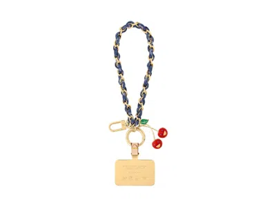 Pre-owned Louis Vuitton Women's  X Takashi Murakami Denim Cherry Phone Holder In Denim Monogram