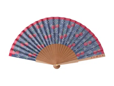 Pre-owned Louis Vuitton Women's  X Takashi Murakami Fan Cherry In Blue Denim