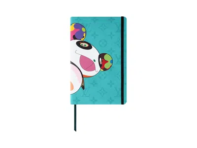 Pre-owned Louis Vuitton Women's  X Takashi Murakami Jane Monogram Superflat Notebook Mm In Turquoise