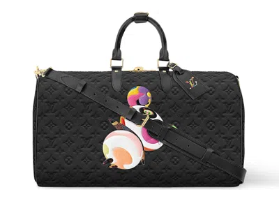 Pre-owned Louis Vuitton Women's  X Takashi Murakami Keepall Bandouliere 45 In Black