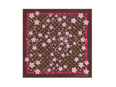 Pre-owned Louis Vuitton Women's  X Takashi Murakami Monogram Cherry Blossom Square 70 In Sakura Brown