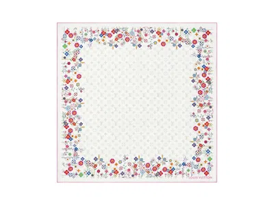 Pre-owned Louis Vuitton Women's  X Takashi Murakami Monogram Superflat Flowers Square 90 In White