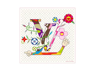 Pre-owned Louis Vuitton Women's  X Takashi Murakami Monogram Superflat Square 90 In White