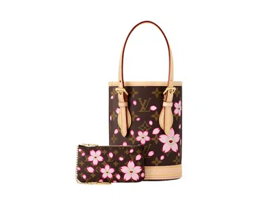 Pre-owned Louis Vuitton Women's  X Takashi Murakami Nano Bucket In Sakura Brown