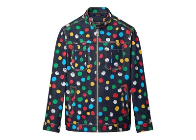 Pre-owned Louis Vuitton Women's  X Yayoi Kusama Painted Dots Denim Jacket In Indigo/blue