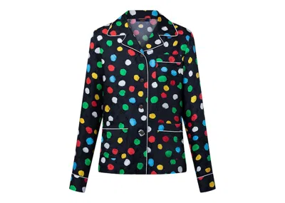 Pre-owned Louis Vuitton Women's  X Yayoi Kusama Painted Dots Pajama Shirt In Black