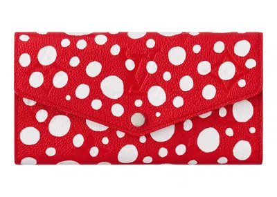 Pre-owned Louis Vuitton Women's  X Yayoi Kusama Sarah Wallet In Red/white