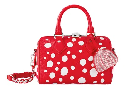 Pre-owned Louis Vuitton Women's  X Yayoi Kusama Speedy Bandouliere 20 In Red/white