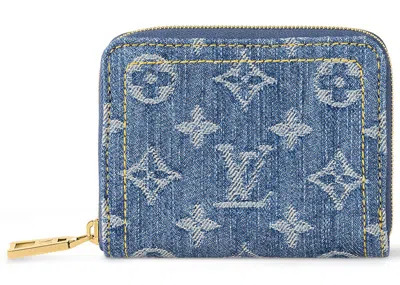 Pre-owned Louis Vuitton Women's  Zippy Coin Purse In Monogram Denim Blue