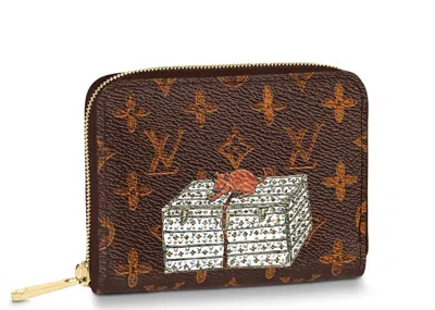 Pre-owned Louis Vuitton Women's  Zippy Coin Purse Monogram Catogram In Brown/orange In Multi