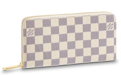 Pre-owned Louis Vuitton Women's  Zippy Damier Azur Beige Lining