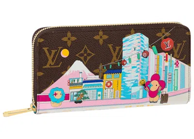 Pre-owned Louis Vuitton Women's  Zippy Wallet Mount Fuji Vivienne Holiday In Monogram Canvas/blue