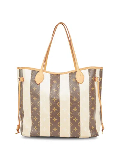 Pre-owned Louis Vuitton Women's Neverfull Mm Monogram Rayures Shoulder Bag In Brown
