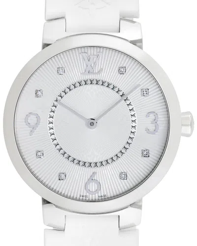 Pre-owned Louis Vuitton Women's Tambour Monogram Diamond Watch