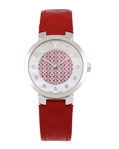 Pre-owned Louis Vuitton Women's Tambour Monogram Diamond Watch, Circa 2000s (authentic  )