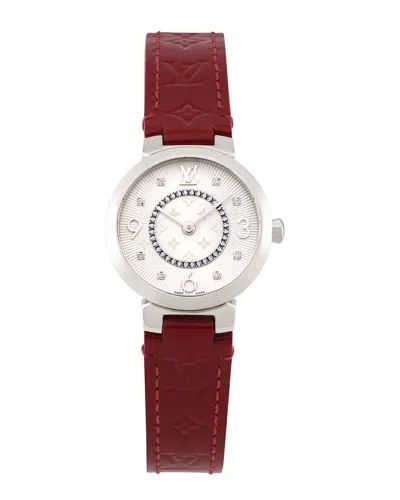 Pre-owned Louis Vuitton Women's Tambour Slim Diamond Watch (authentic Pre-loved)