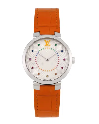 Pre-owned Louis Vuitton Women's Tambour Slim Rainbow Watch