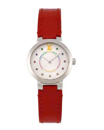 Louis Vuitton Women's Tambour Slim Rainbow Watch (authentic Pre-loved) In White